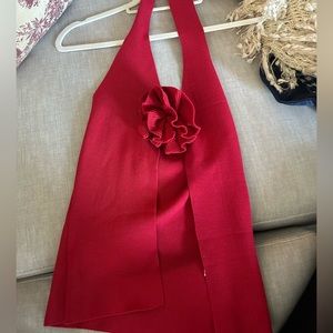 NWOT Red Rosette Halter Summer Top